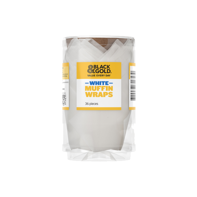 Black & Gold Muffin Wraps 36s