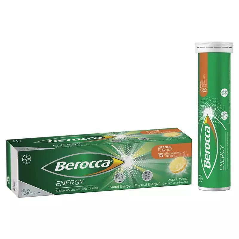 Berocca Energy Vitamin B & C Orange Flavour Effervescent Tablets | 1 Pack