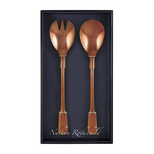 Nathan Rothschild Salad Fork & Spoon Set - Rose Gold