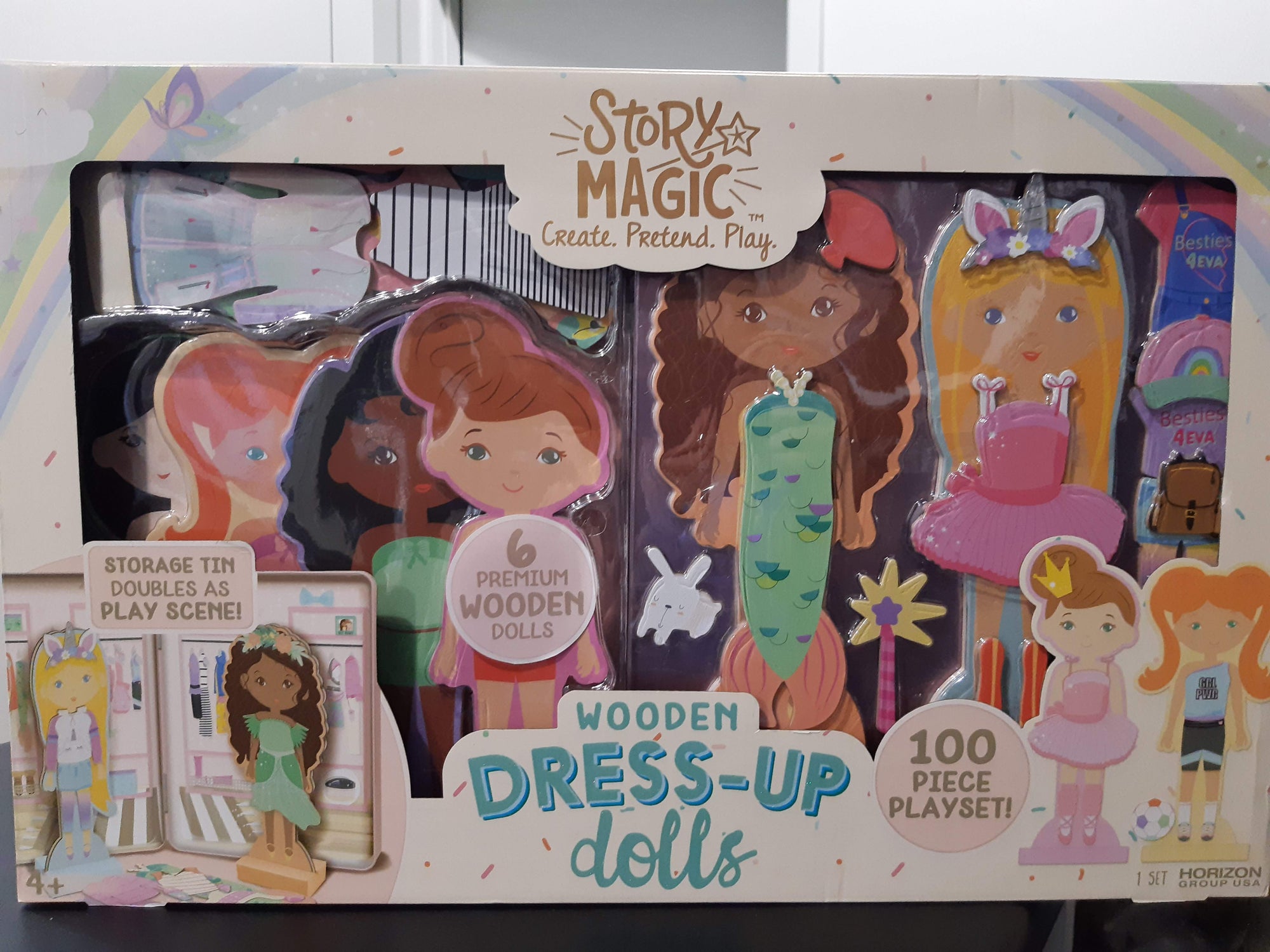Story Magic Wooden Dress-Up Dolls 150+ piece