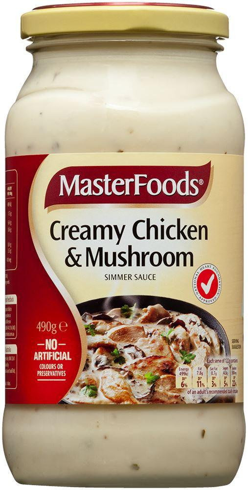 Masterfoods Sauce Simmer Creamy Chicken Mushroom 490gm