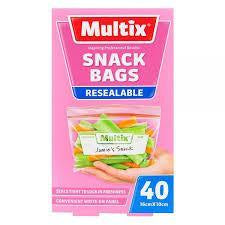Multix Snack Size Resealable bags 40/pk