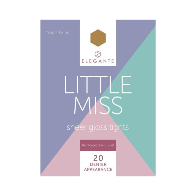 Elegante Little Miss Sheer Gloss Natural 3 pkt 9-10 yrs