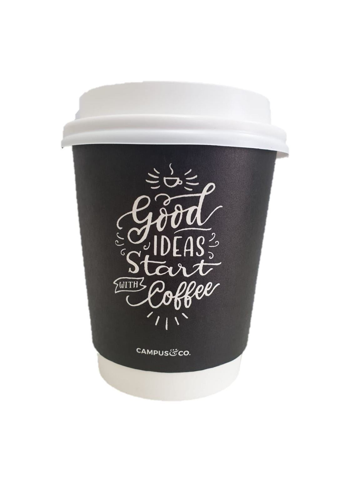 Campus&Co Coffee Cup Eco PLA Double Wall Like It Design on Black 8oz 25/sleeve