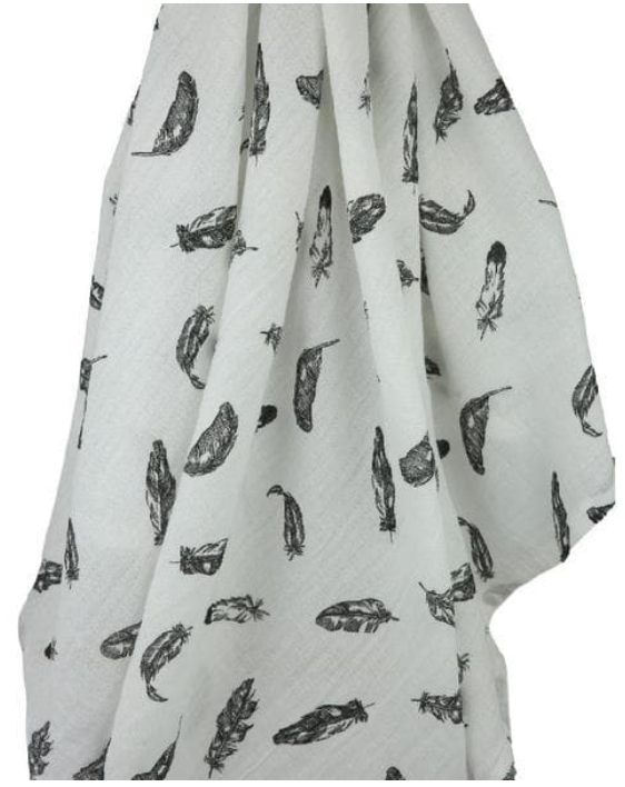 Bespoke Baby Feathers Muslin Wrap