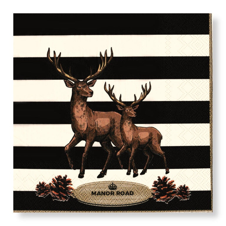 Manor Road Striped Deer Lunch Serviettes