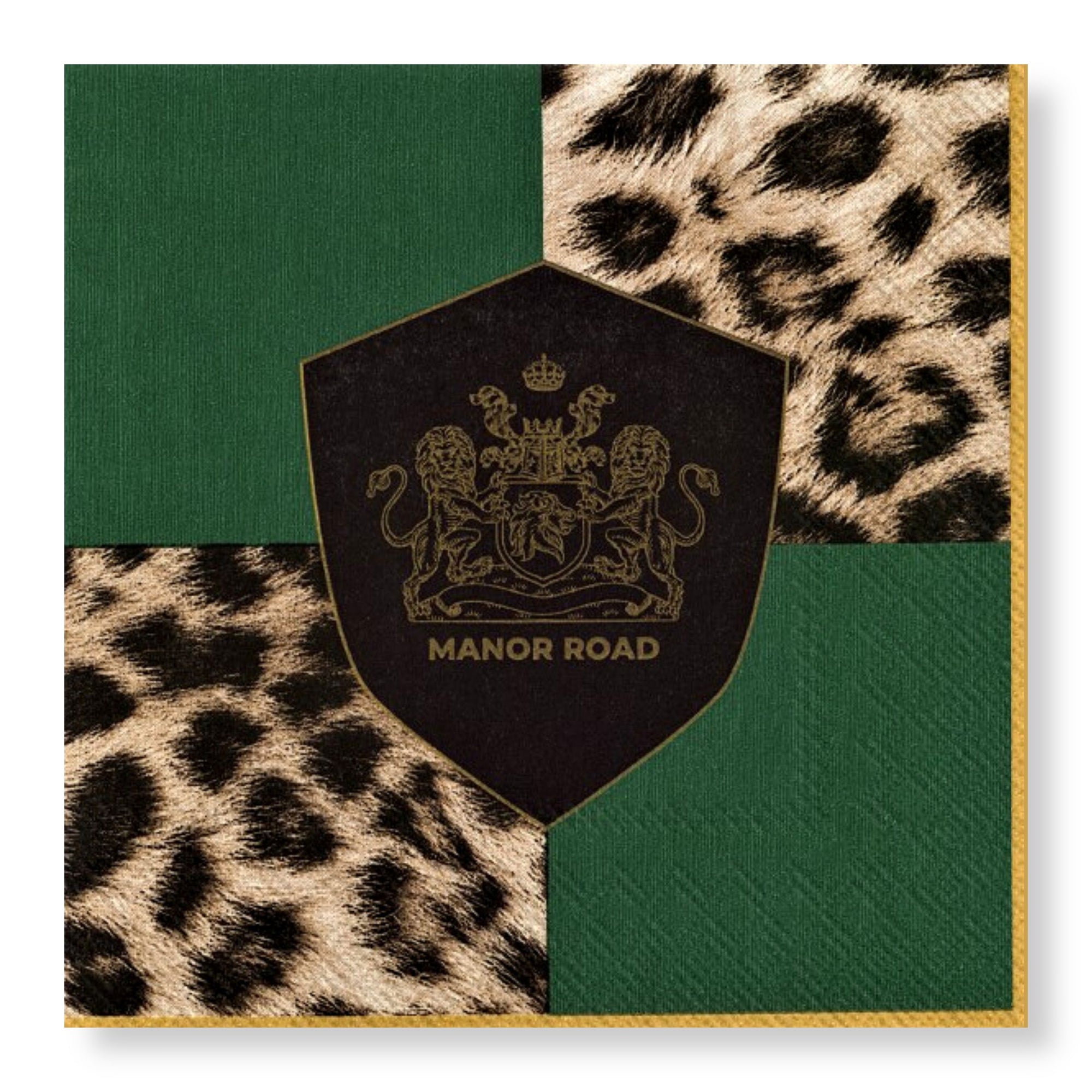 Manor Road Checkerboard Leopard Lunch Serviettes