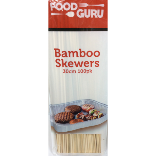 Food Guru Bamboo Skewers 30cm 100pack
