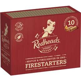 Redheads Match & Firelighter in One Firestarters 10 pk