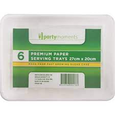Party Moments Premium Paper Serving Trays 27cm X 20cm 6 Pack