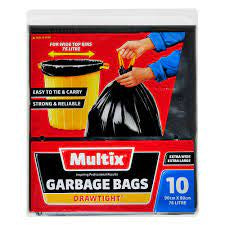 Multix Extra Large/Wide Drawtight Garbage Bag 76l 10pk