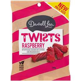 Darrell Lea Twists Raspberry 280g