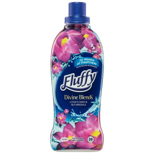 Fluffy Fabric Softener Divine Blends Lotus/Sea Minerals 900ml