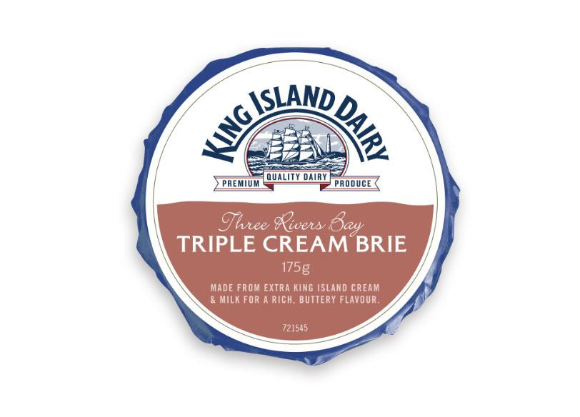 King Island Dairy Three Rivers Bay Triple Cream Brie Cheese 175g