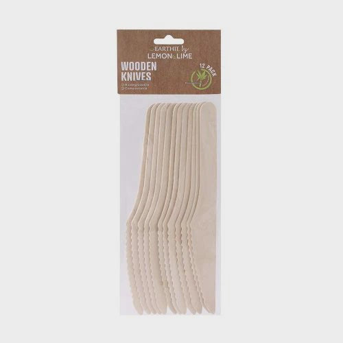 Lemon & Lime Wooden Knives 15.5cm 12 Pack