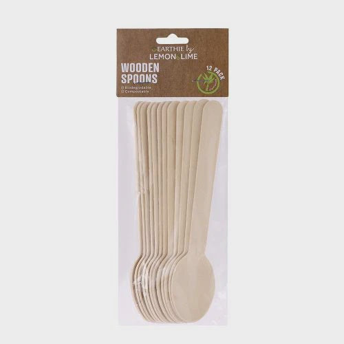 Lemon & Lime Eco Wooden Spoons 15.5cm 12 Pack